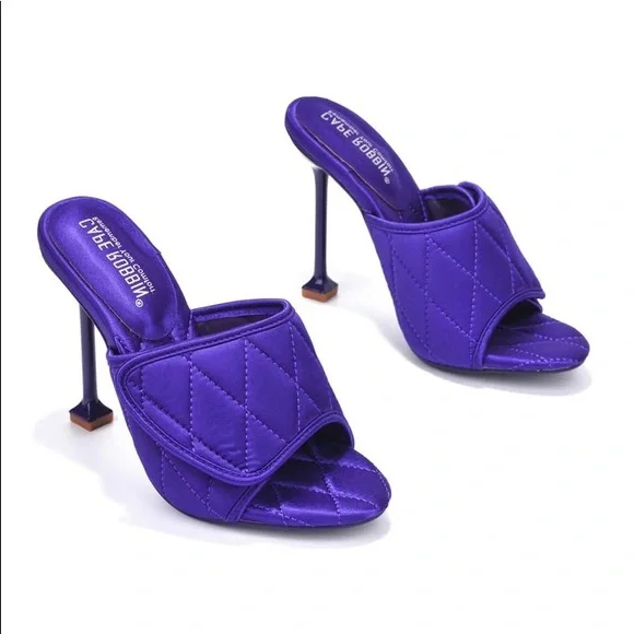 #37 Cape Robbin Purple Quilted Heels NEW - Picture 4 of 5